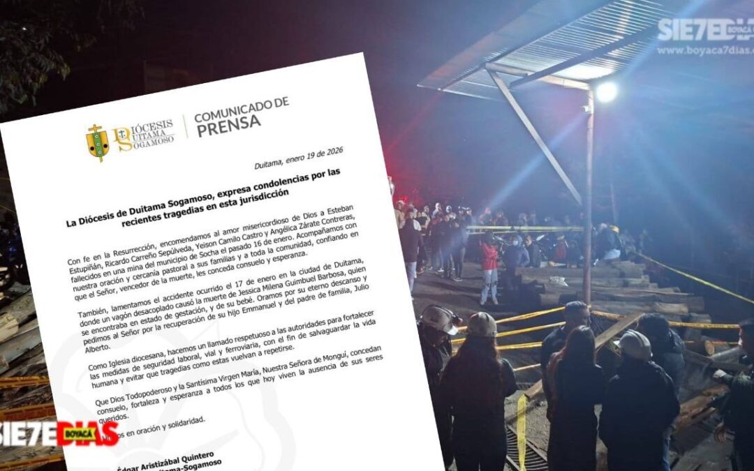 Diócesis de Duitama-Sogamoso lamenta muertes en Socha y Duitama y pide reforzar medidas de seguridad