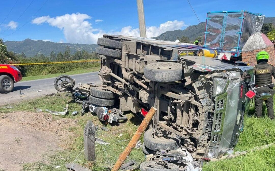 Accidente múltiple deja tres muertos en la vía que comunica Simijaca y Chiquinquirá