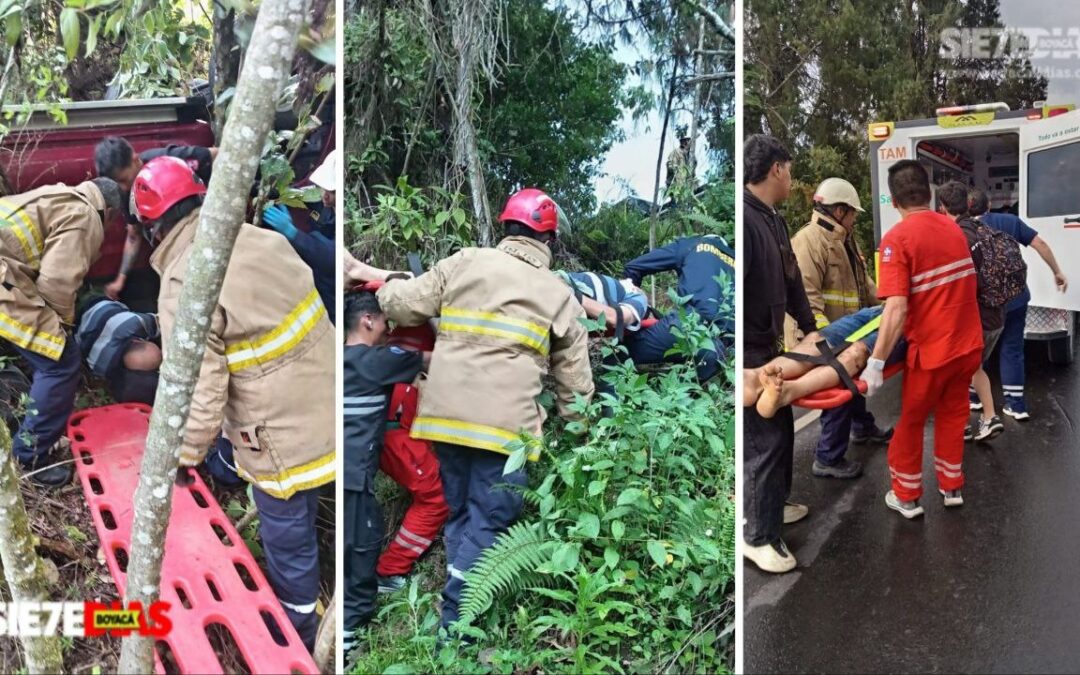 Accidente de tránsito en la vía Arcabuco-Moniquirá deja tres personas heridas