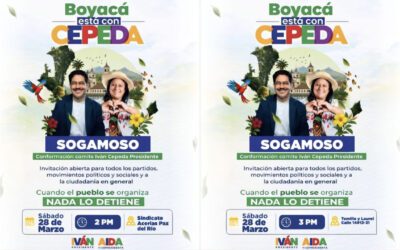 En Sogamoso están divididos los progresistas: para hoy hay dos invitaciones a conformar el comité Iván Cepeda presidente #Tolditos7Días