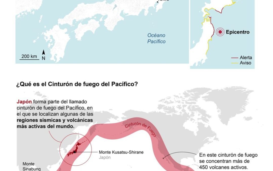 [Infografía] Un terremoto de magnitud 7,4 golpea el centro de Japón y activa la alerta por tsunami