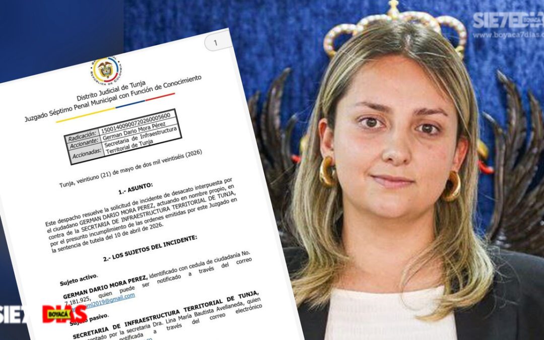 Juzgado ordena arresto de dos días para secretaria de Infraestructura de Tunja por desacato