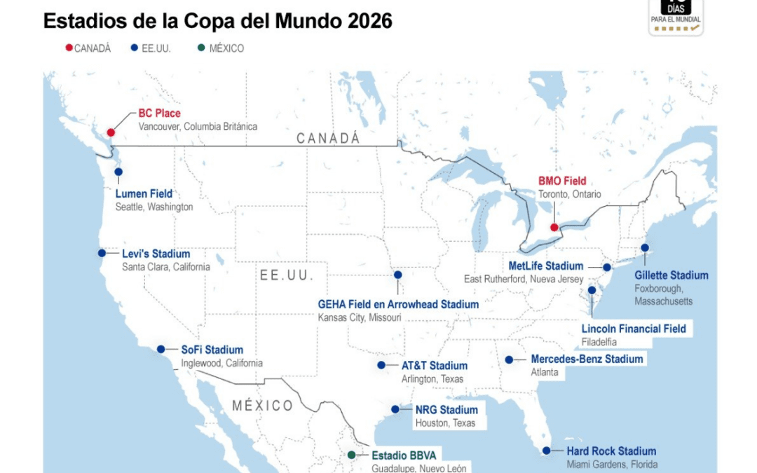 [Infografía] Las 16 sedes en Canadá, México y Estados Unidos en donde se jugará el Mundial