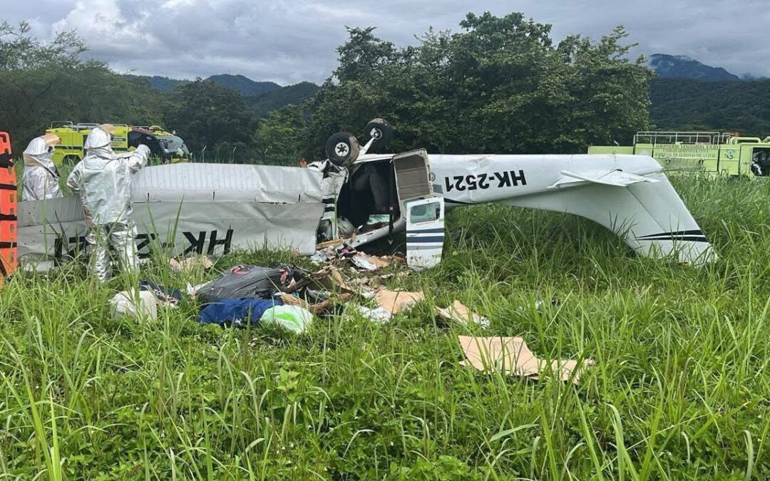 Cuatro personas mueren al accidentarse un avión Cessna en Villavicencio