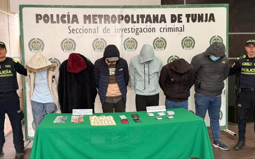 Capturaron en Tunja a seis presuntos integrantes de una organización dedicada al comercio de estupefacientes