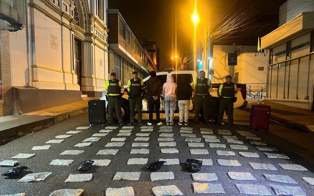 Tres personas fueron capturadas con más de 41 kilos de marihuana en Chiquinquirá