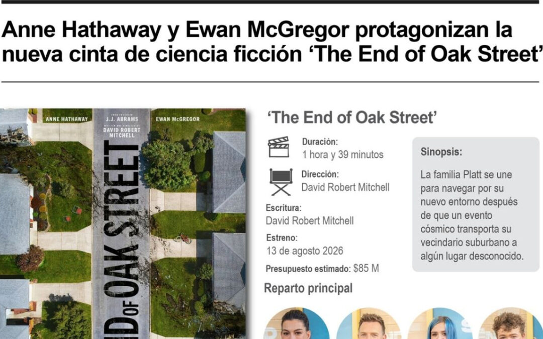 [Infografía] Anne Hathaway y Ewan McGregor protagonizan la nueva cinta de ciencia ficción ‘The end of oak street’