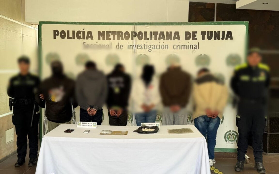 La Policía capturó a seis personas señaladas de comercializar estupefacientes en la ciudad de Tunja